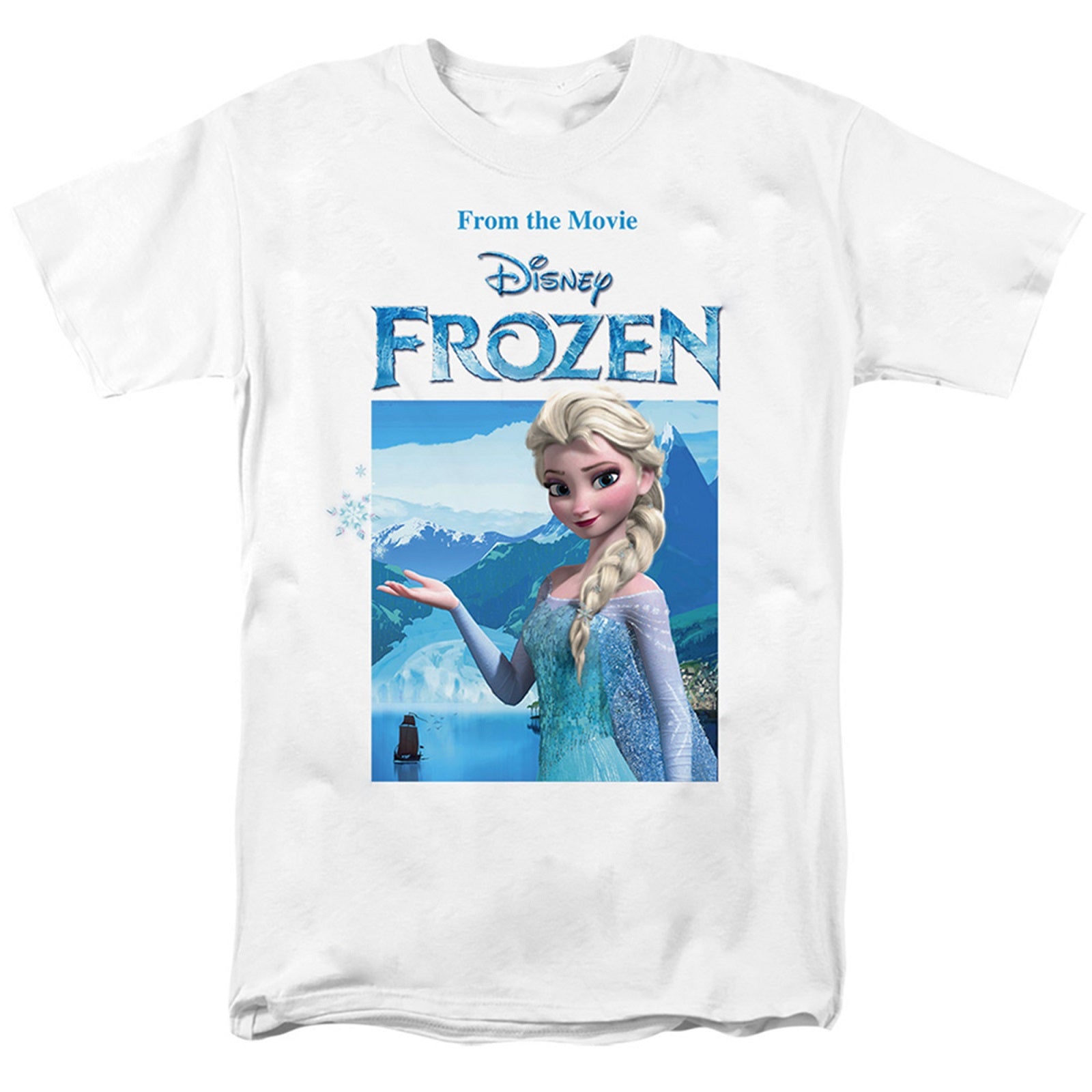 White - Front - Frozen Womens-Ladies Elsa Snowflake T-Shirt