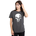 Light Graphite - Front - Daredevil Womens-Ladies Born Again Punisher Skull T-Shirt
