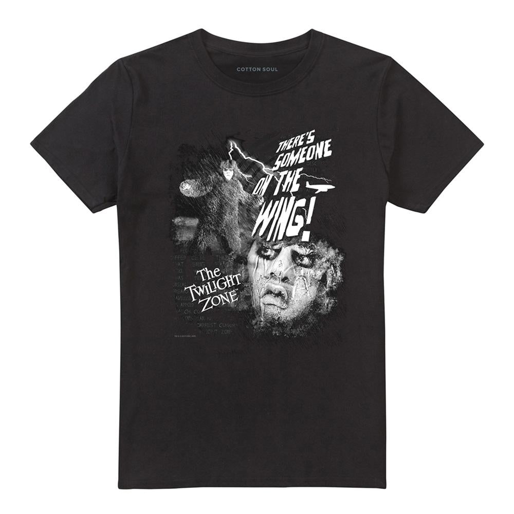Black - Front - The Twilight Zone Unisex Adult Someone On The Wing T-Shirt