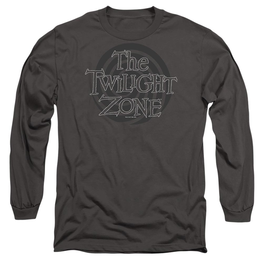 Charcoal - Front - The Twilight Zone Unisex Adult Spiral Logo Long-Sleeved T-Shirt
