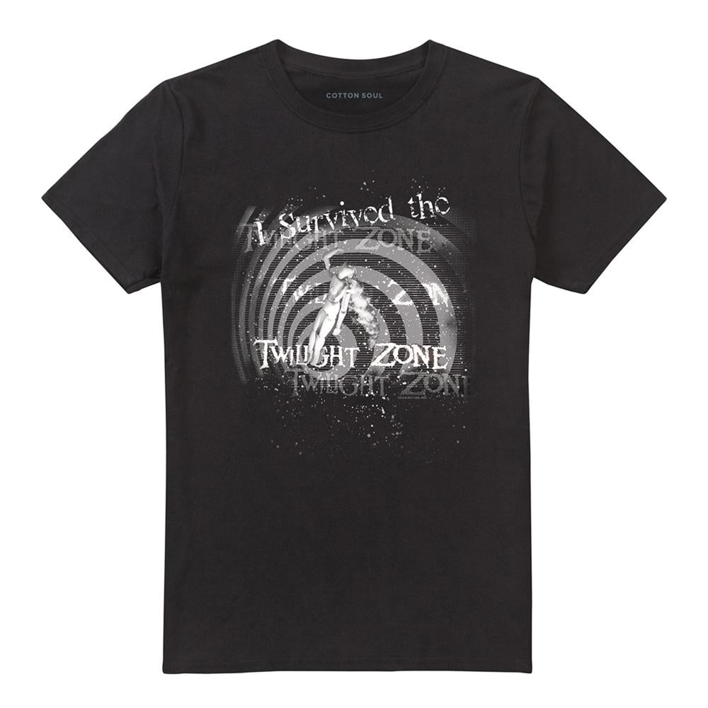 Black - Front - The Twilight Zone Unisex Adult I Survived T-Shirt