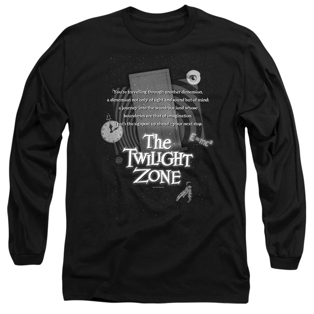 Black - Front - The Twilight Zone Unisex Adult Monologue Long-Sleeved T-Shirt
