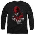 Black - Front - Daredevil Unisex Adult Born Again The Devil´s Work Is Never Done Long-Sleeved T-Shirt
