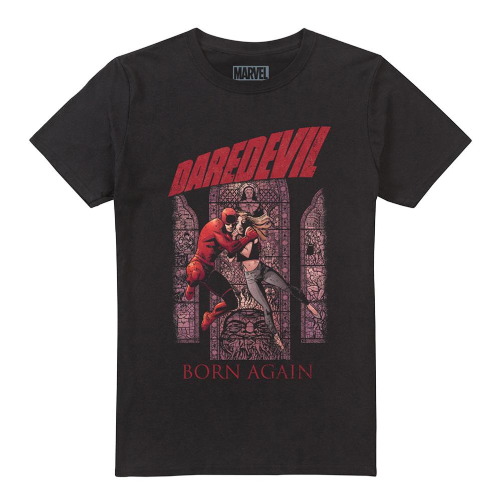 Black - Front - Daredevil Unisex Adult Born Again Comic Cover T-Shirt