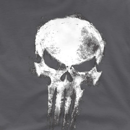 Light Graphite - Back - Daredevil Unisex Adult Born Again Punisher Skull T-Shirt