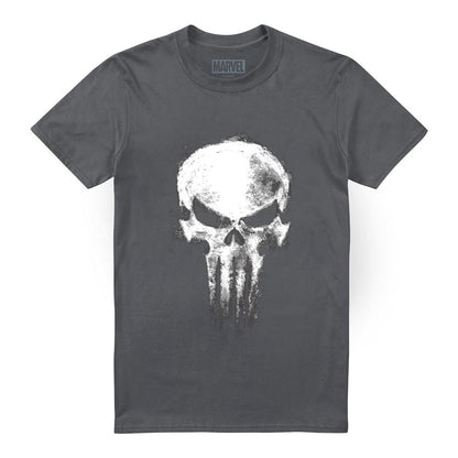 Light Graphite - Lifestyle - Daredevil Unisex Adult Born Again Punisher Skull T-Shirt