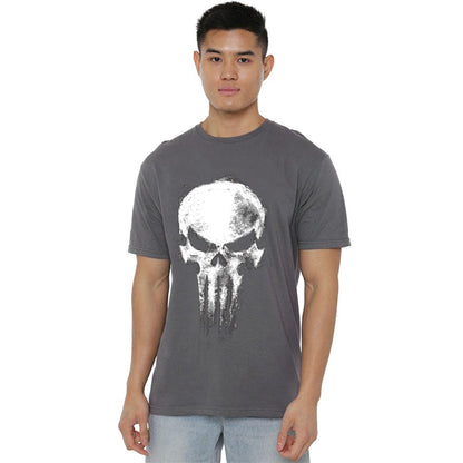 Light Graphite - Front - Daredevil Unisex Adult Born Again Punisher Skull T-Shirt