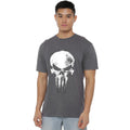 Light Graphite - Front - Daredevil Unisex Adult Born Again Punisher Skull T-Shirt