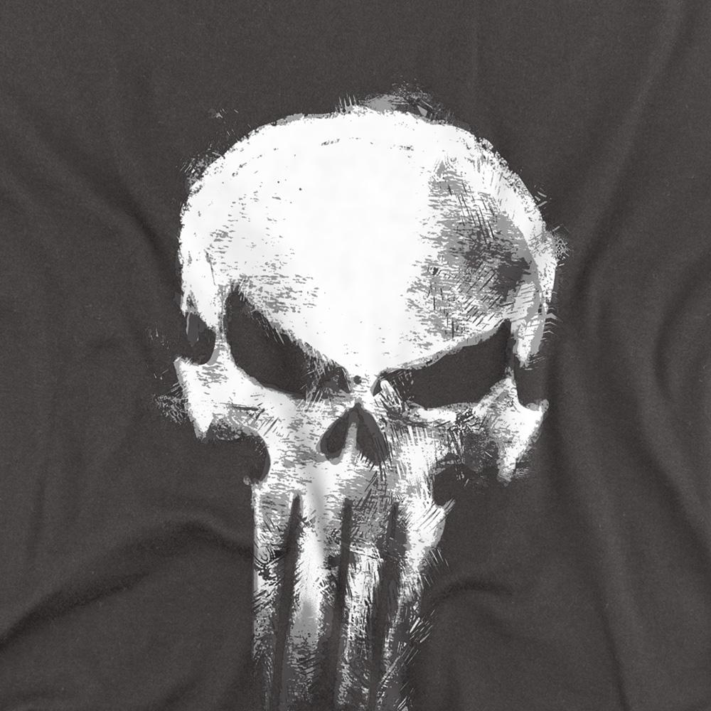Light Graphite - Back - Daredevil Unisex Adult Born Again Punisher Skull Long-Sleeved T-Shirt