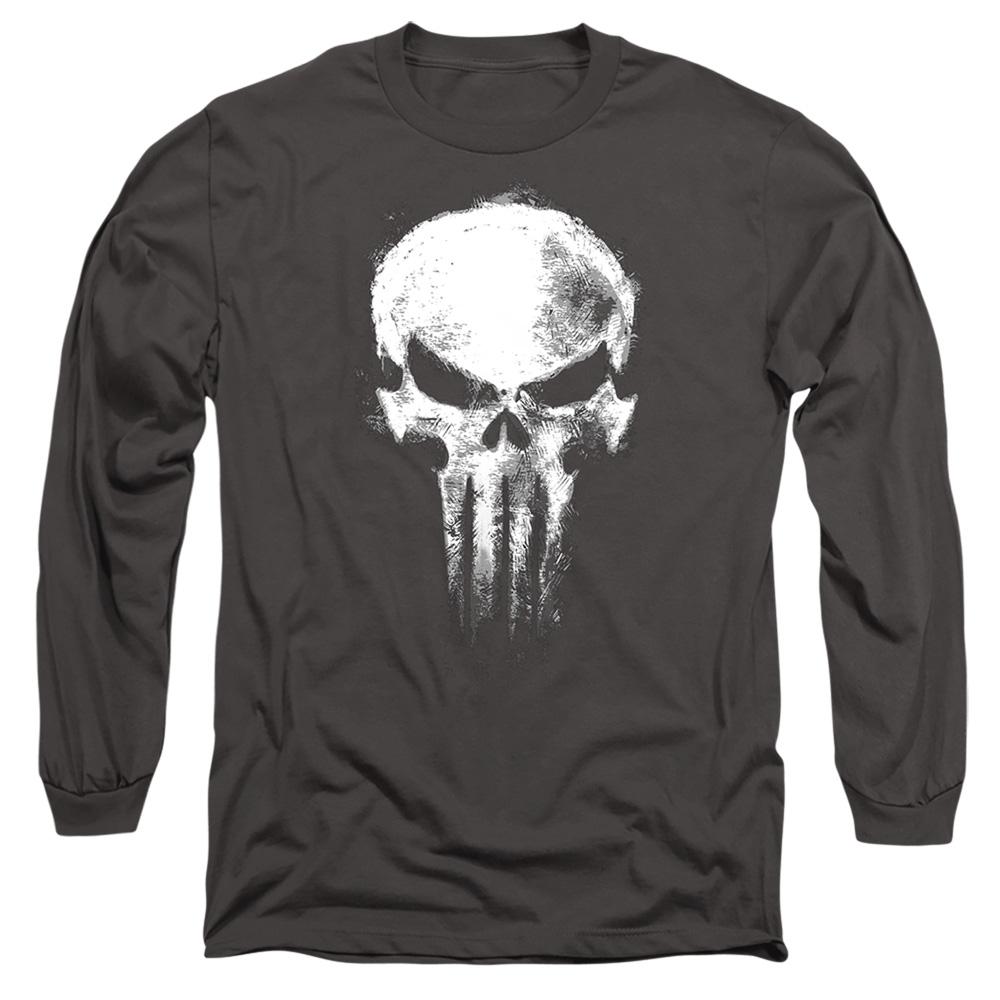 Light Graphite - Front - Daredevil Unisex Adult Born Again Punisher Skull Long-Sleeved T-Shirt