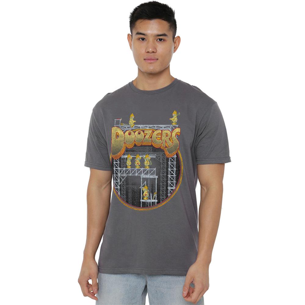 Charcoal - Back - Fraggle Rock Unisex Adult Rock Doozers Construction T-Shirt