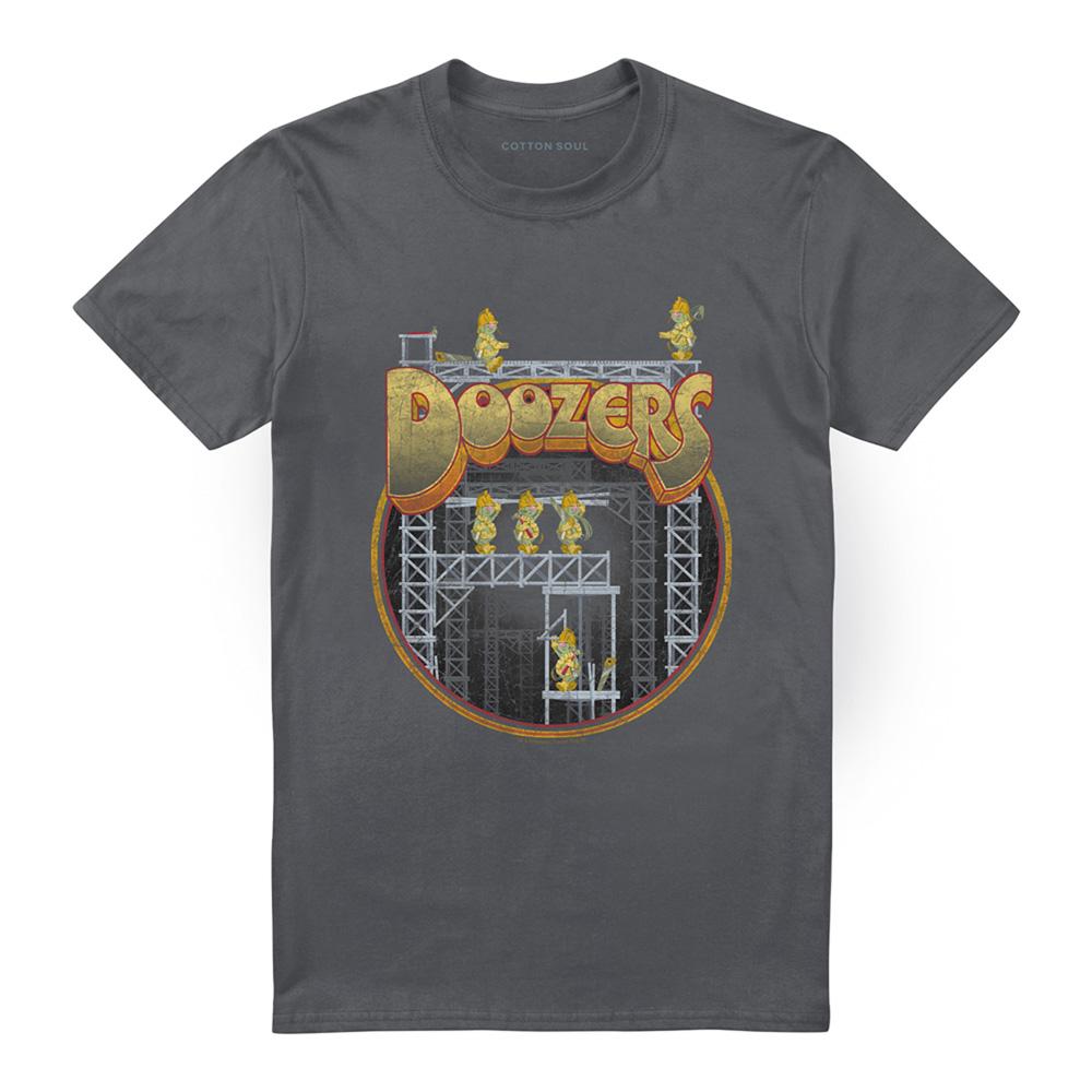 Charcoal - Front - Fraggle Rock Unisex Adult Rock Doozers Construction T-Shirt
