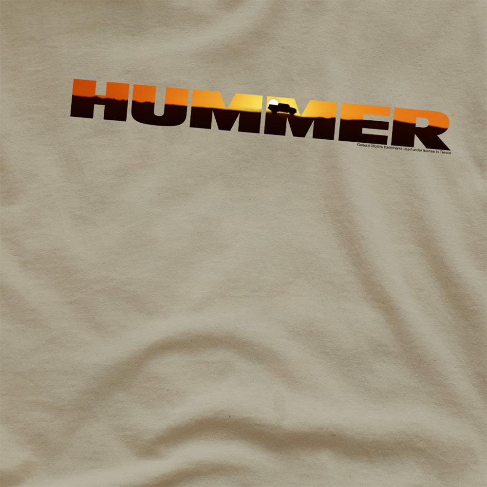 Safari Green - Side - Hummer Unisex Adult Sunset Logo T-Shirt