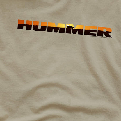 Safari Green - Side - Hummer Unisex Adult Sunset Logo T-Shirt