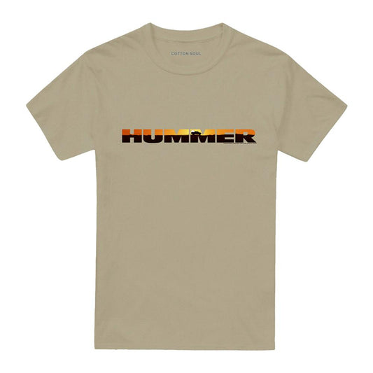 Safari Green - Front - Hummer Unisex Adult Sunset Logo T-Shirt