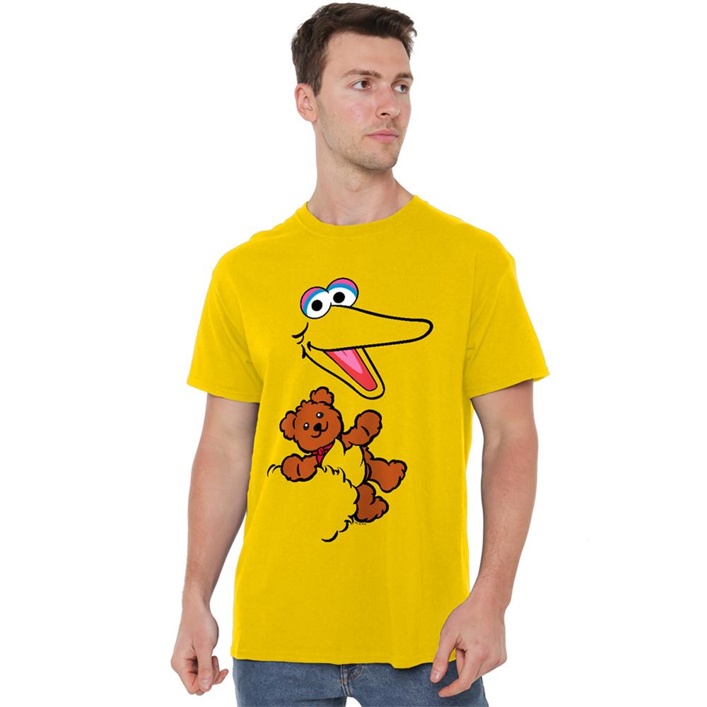 Yellow - Back - Sesame Street Unisex Adult Radar Big Bird Face T-Shirt