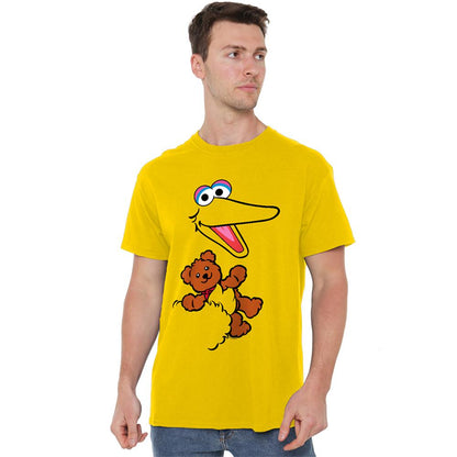 Yellow - Back - Sesame Street Unisex Adult Radar Big Bird Face T-Shirt