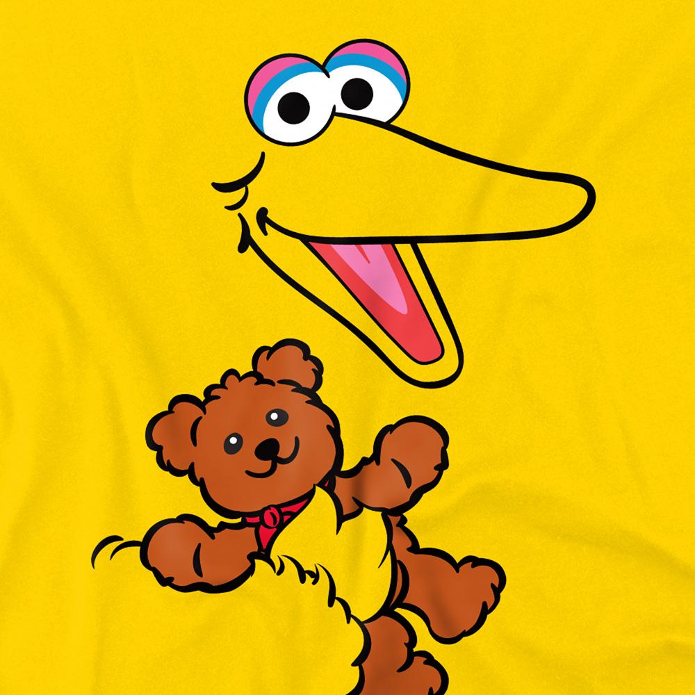 Yellow - Side - Sesame Street Unisex Adult Radar Big Bird Face T-Shirt