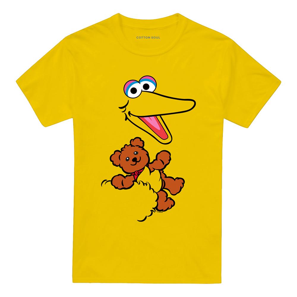Yellow - Front - Sesame Street Unisex Adult Radar Big Bird Face T-Shirt