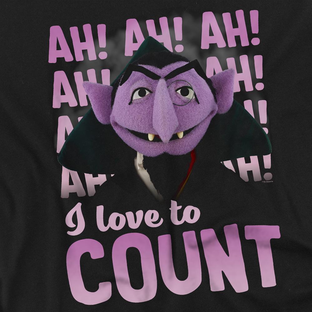 Black - Side - Sesame Street Unisex Adult The Count Ah! Ah! Ah! T-Shirt
