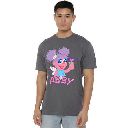 Charcoal - Back - Sesame Street Unisex Adult Abby Cadabby Flat T-Shirt