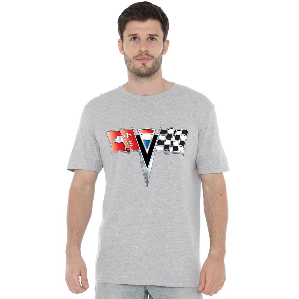 Athletic Heather - Back - Chevrolet Unisex Adult 2nd Gen Vette Nose Emblem Heather T-Shirt