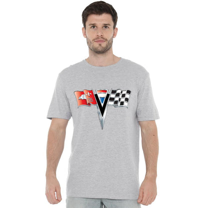 Athletic Heather - Back - Chevrolet Unisex Adult 2nd Gen Vette Nose Emblem Heather T-Shirt