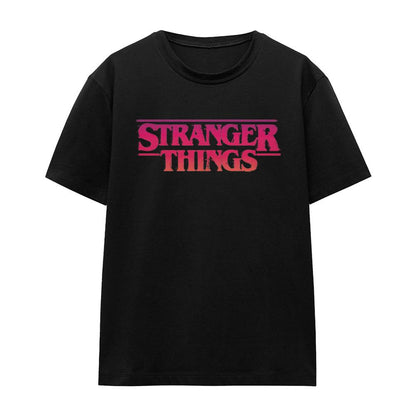 Athletic Heather - Front - Stranger Things Womens-Ladies Sunset Logo T-Shirt