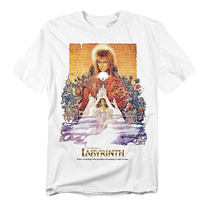 White - Front - Labyrinth Unisex Adult Movie Poster T-Shirt