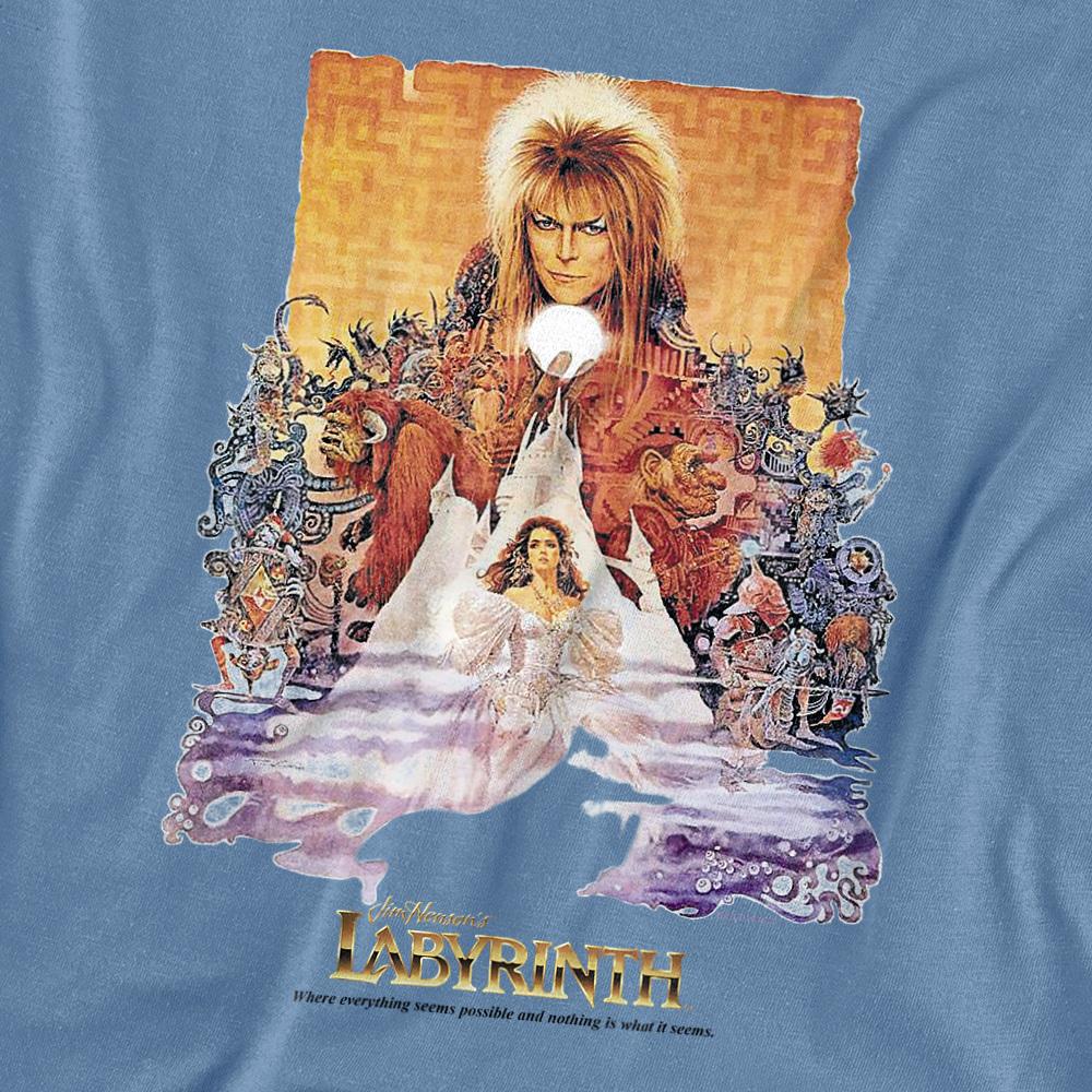 Carolina Blue - Side - Labyrinth Unisex Adult Movie Poster T-Shirt