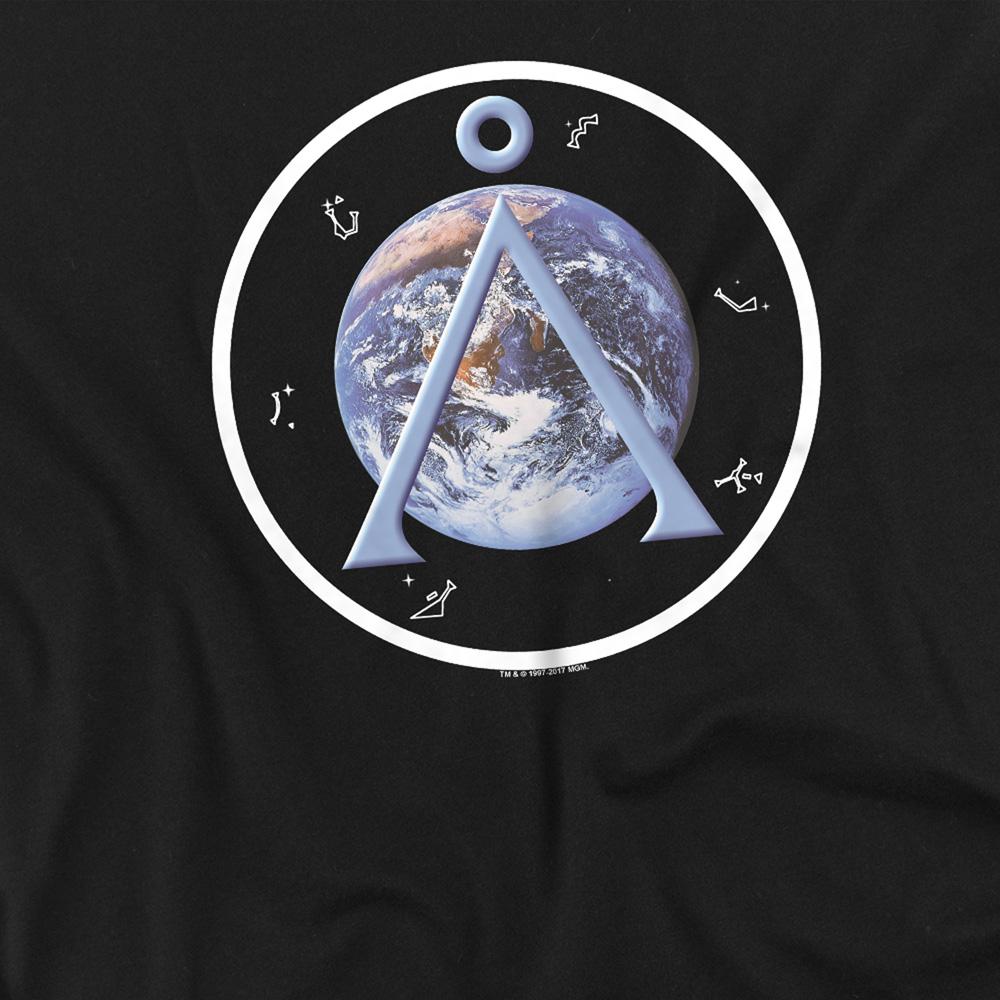 Black - Pack Shot - Stargate SG-1 Unisex Adult Earth Emblem T-Shirt