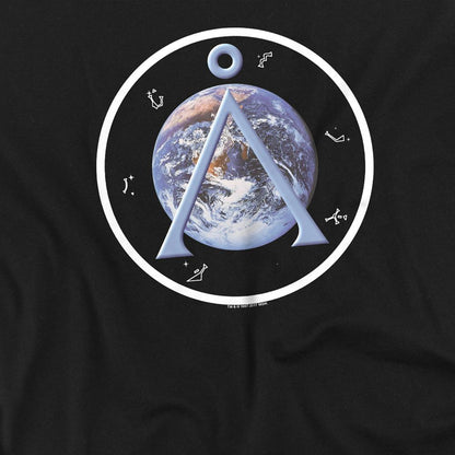 Black - Pack Shot - Stargate SG-1 Unisex Adult Earth Emblem T-Shirt