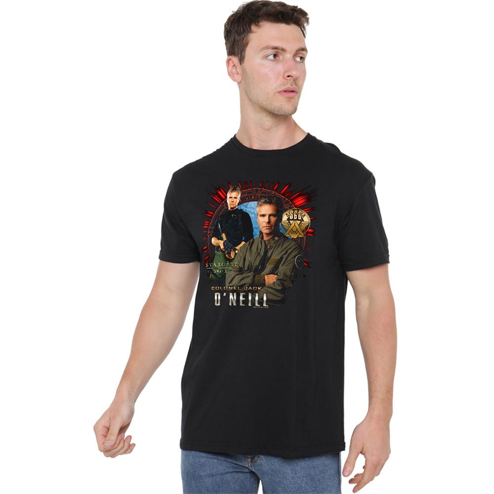 Black - Side - Stargate SG-1 Unisex Adult Jack O´Neill T-Shirt