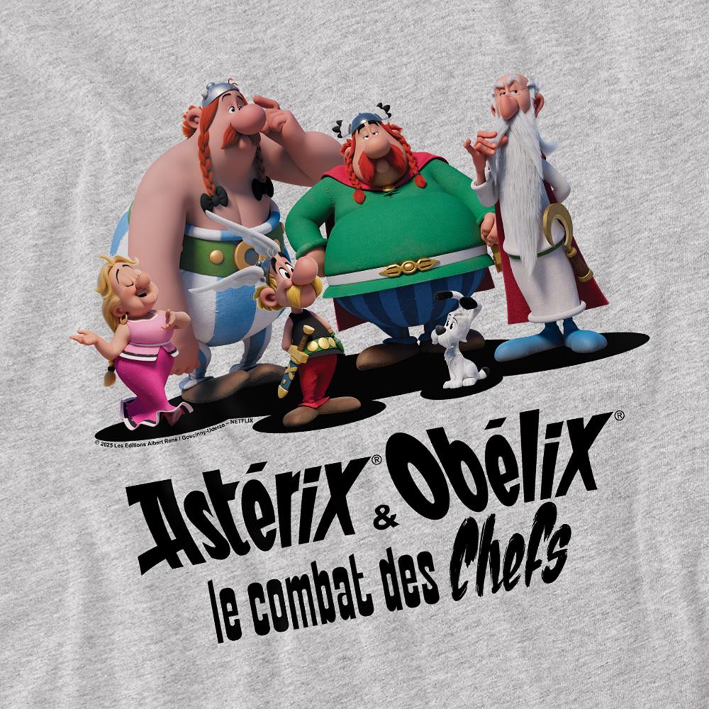 Heather Grey - Pack Shot - Asterix Unisex Adult Gauls Together T-Shirt