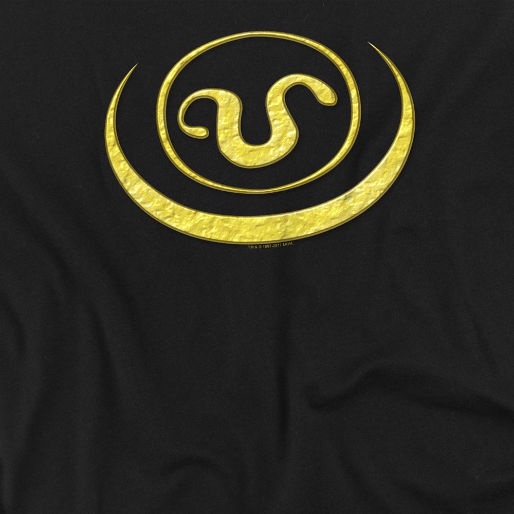 Black - Side - Stargate SG-1 Unisex Adult Goauld Apothis Symbol T-Shirt