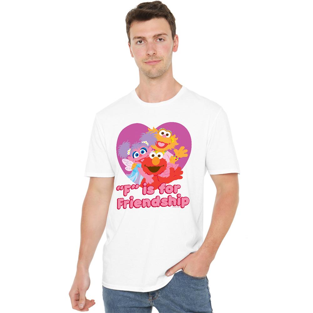 White - Back - Sesame Street Unisex Adult F Is For Friendship T-Shirt