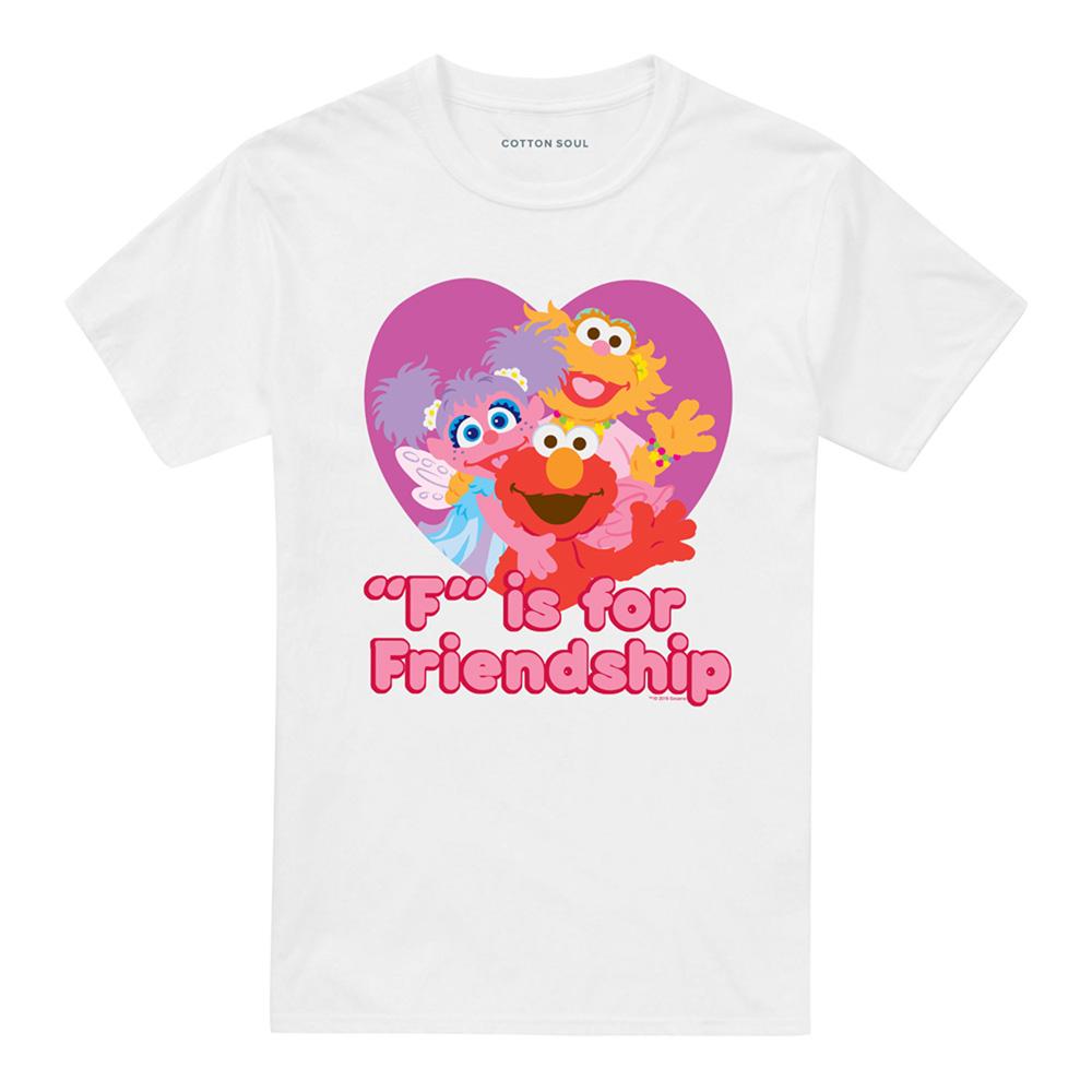 White - Front - Sesame Street Unisex Adult F Is For Friendship T-Shirt