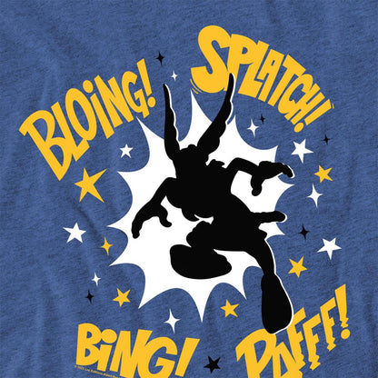 Heather Royal - Back - Asterix Unisex Adult Fight Silhouette Heather T-Shirt