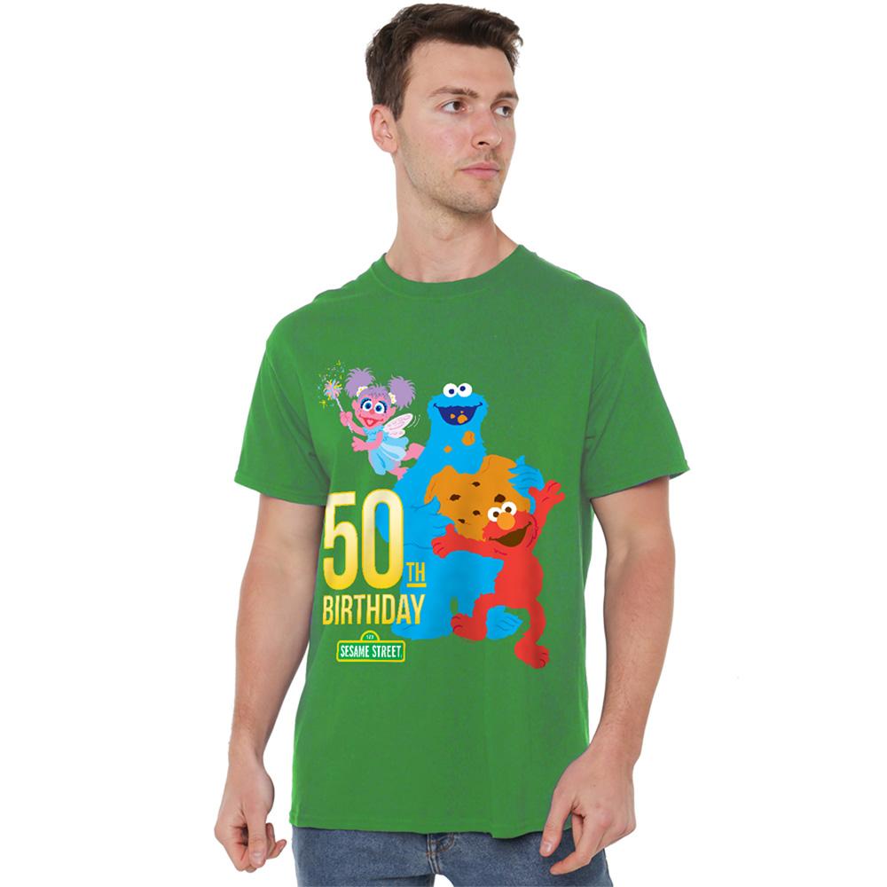 Kelly Green - Back - Sesame Street Unisex Adult 50th Birthday T-Shirt