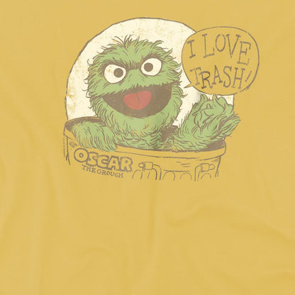Banana Yellow - Side - Sesame Street Unisex Adult I Love Trash T-Shirt