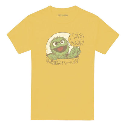 Banana Yellow - Front - Sesame Street Unisex Adult I Love Trash T-Shirt