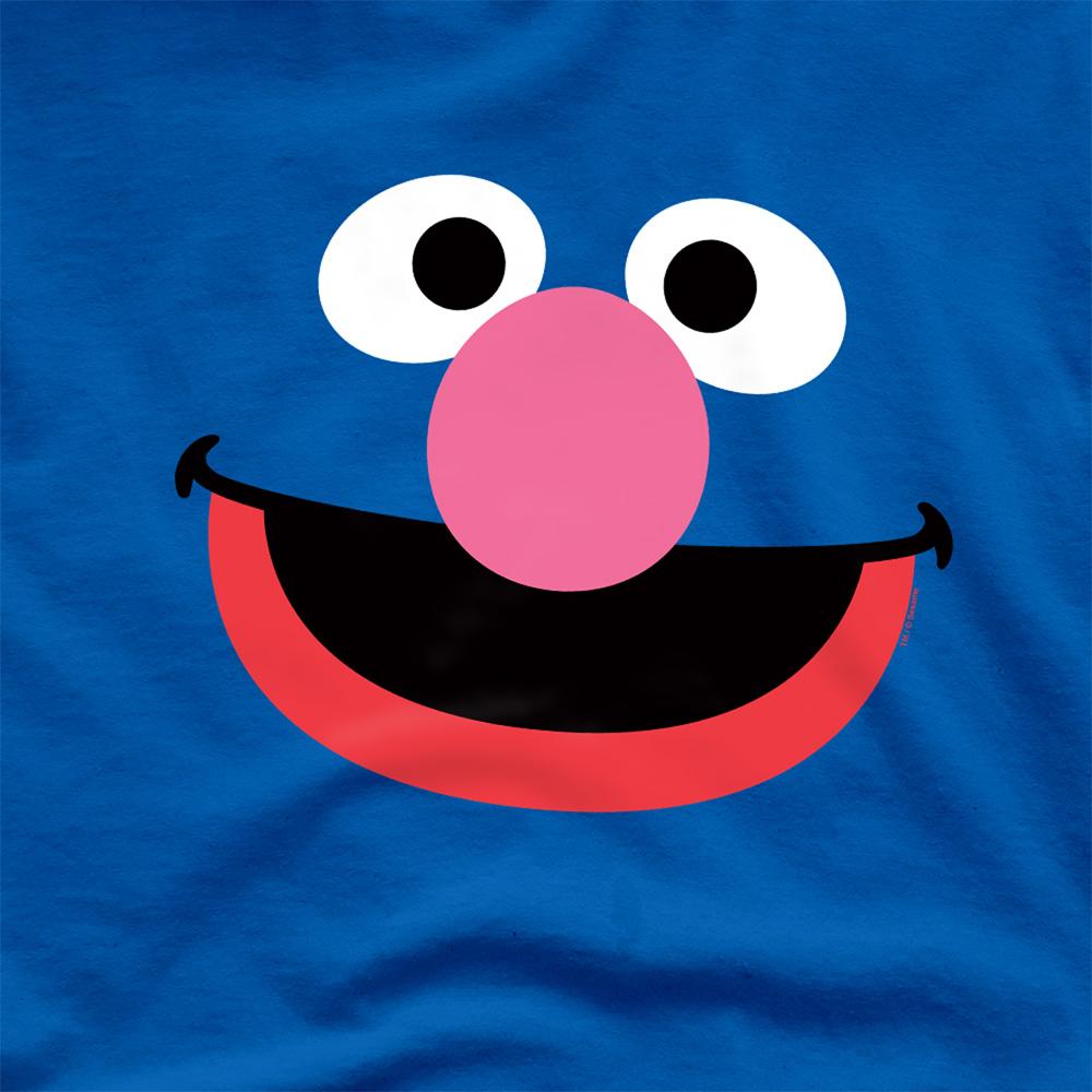 Royal Blue - Side - Sesame Street Unisex Adult Grover Face T-Shirt
