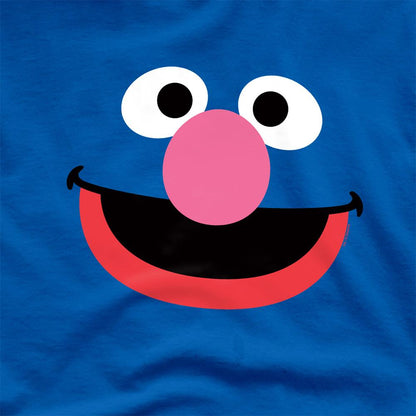 Royal Blue - Side - Sesame Street Unisex Adult Grover Face T-Shirt