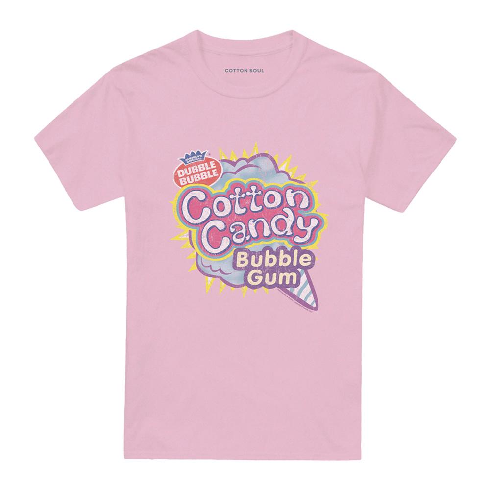Pink - Front - Dubble Bubble Unisex Adult Candy Floss T-Shirt