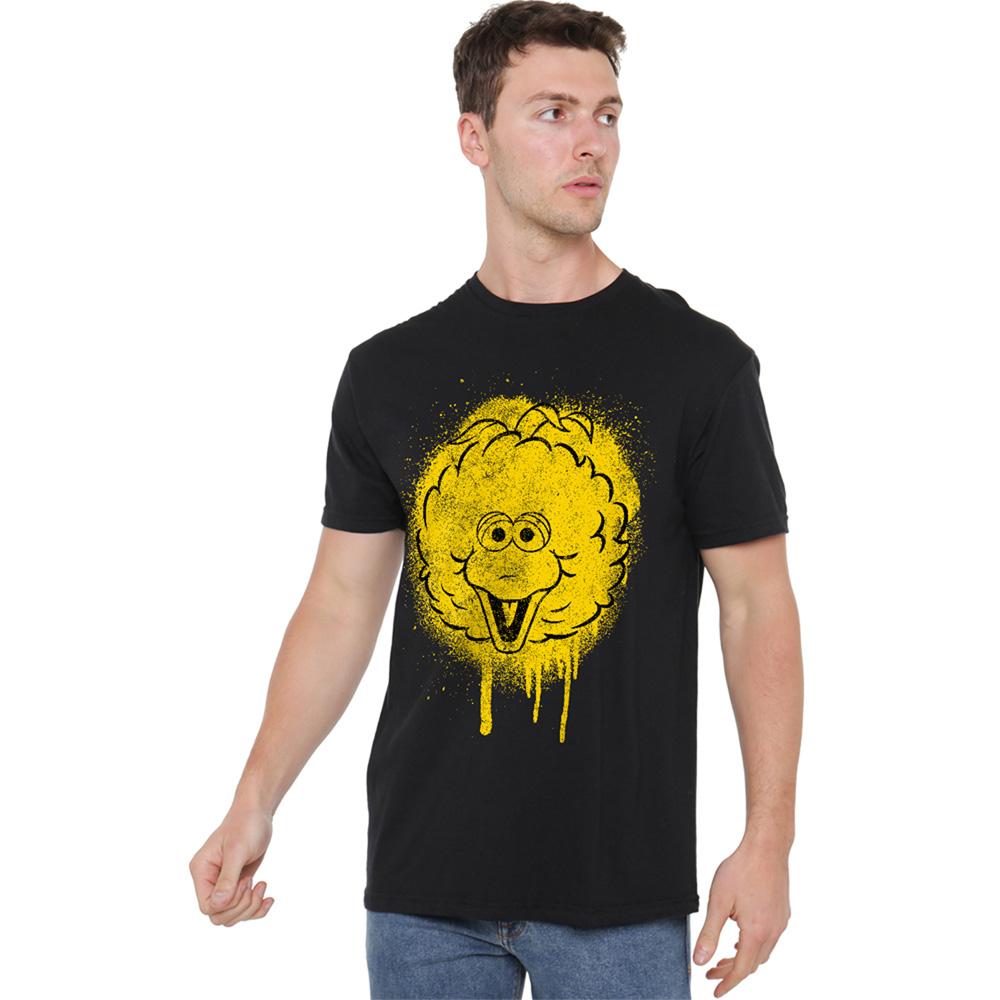 Black - Back - Sesame Street Unisex Adult Big Bird Spray T-Shirt