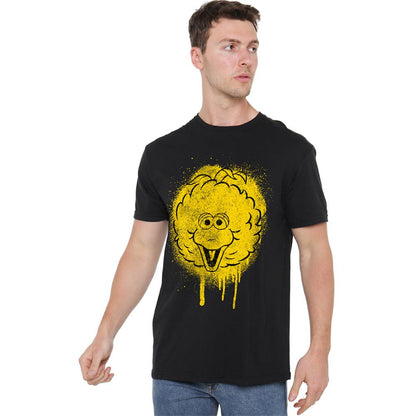 Black - Back - Sesame Street Unisex Adult Big Bird Spray T-Shirt