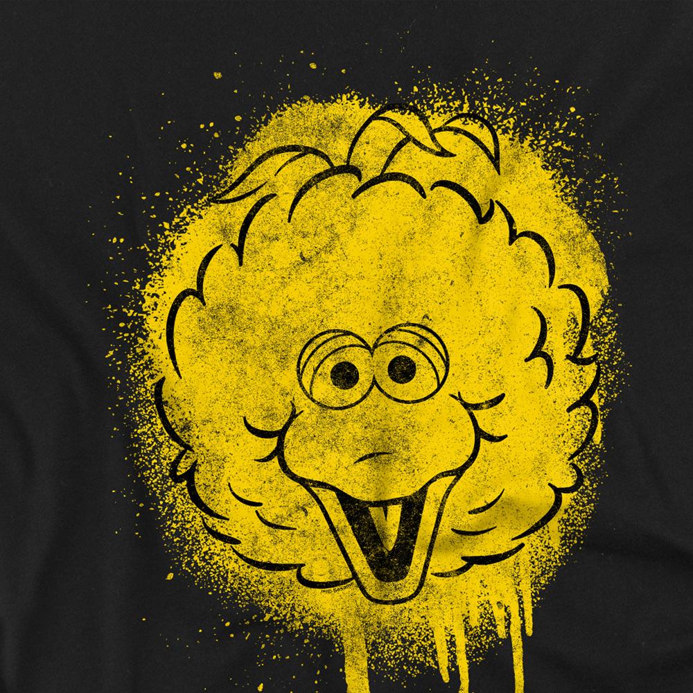 Black - Side - Sesame Street Unisex Adult Big Bird Spray T-Shirt