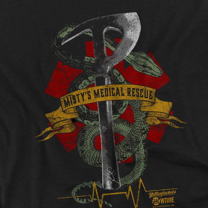 Black - Side - Yellowjackets Unisex Adult Misty´s Medical Rescue T-Shirt