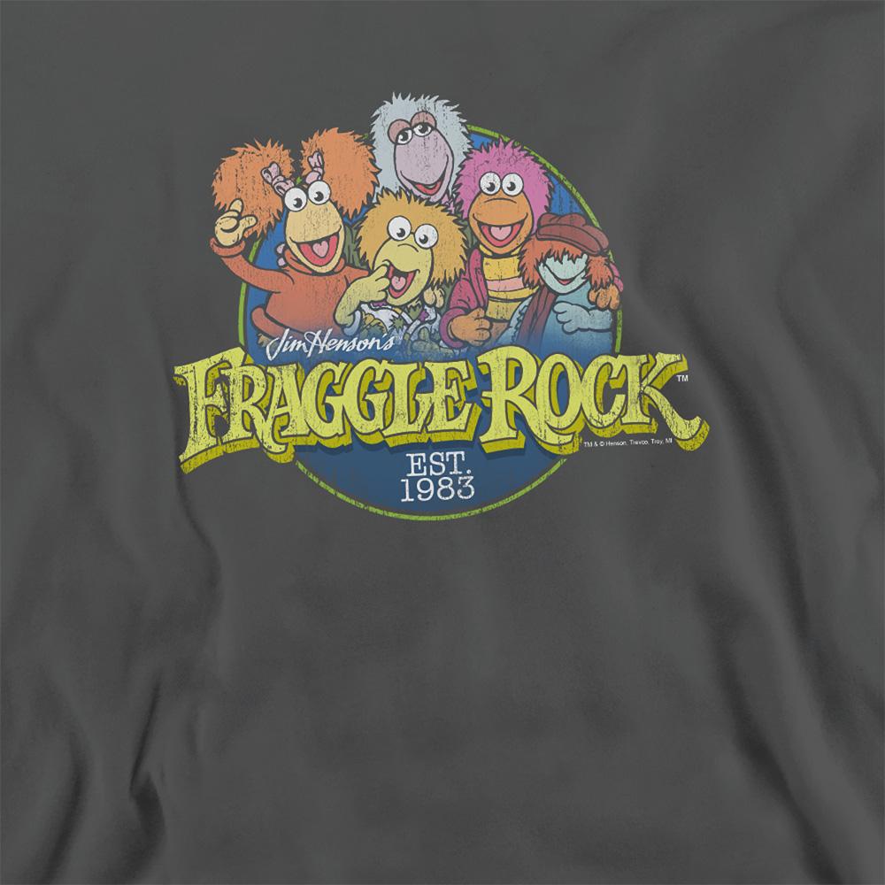 Charcoal - Side - Fraggle Rock Unisex Adult Circle Logo Sweatshirt