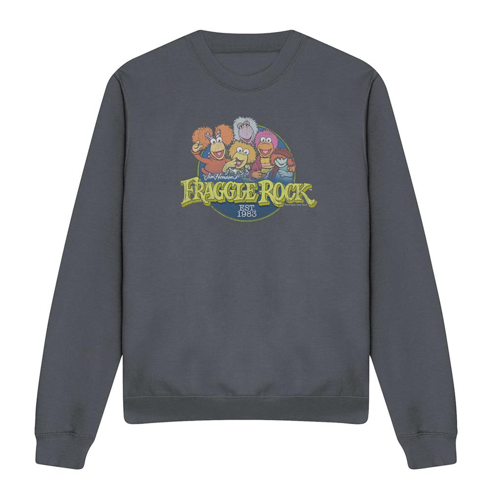 Charcoal - Front - Fraggle Rock Unisex Adult Circle Logo Sweatshirt